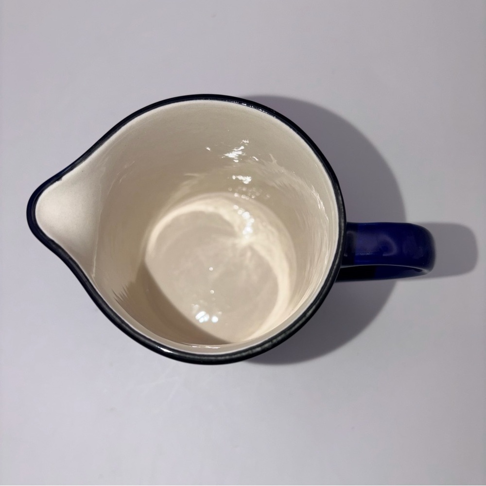 Vintage Cobalt Blue Stoneware Tea Cups Set w Sugar Bowl & Creamer - Picture 10 of 16